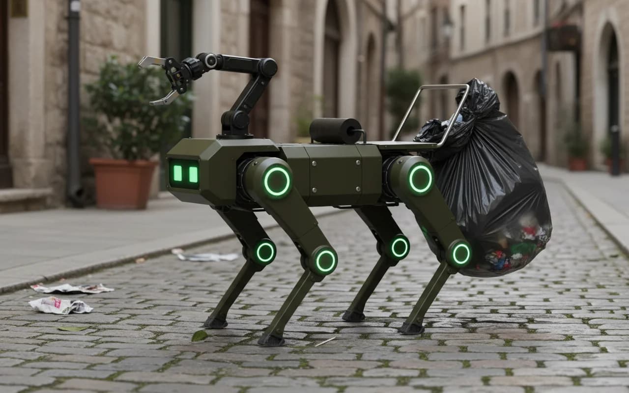 CleanWalker robot on a European city sidewalk
